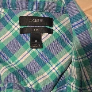J. Crew Green and Blue Plaid Casual Button Down Shirt